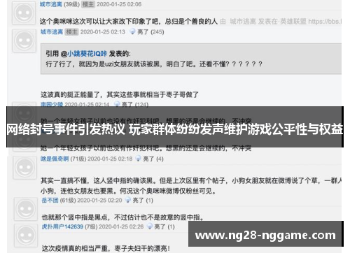 网络封号事件引发热议 玩家群体纷纷发声维护游戏公平性与权益